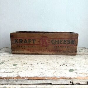 Vintage Kraft Cheese Wooden Crate Kraft Phenix Cheese Corp Advertising Box